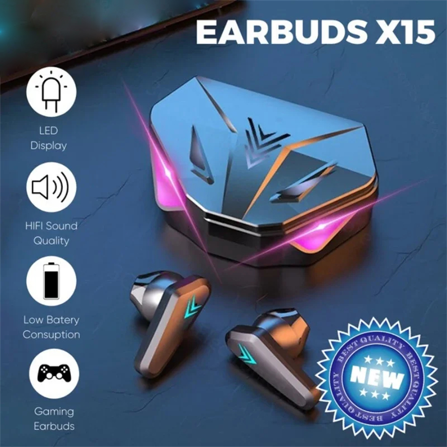X15 TWS Wireless Earphone Blue - Esports Gaming Headset 评论和价格