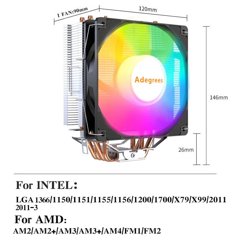X99 Tower CPU Cooler 4 Heatpip - Esports Gaming Fan 评论和价格