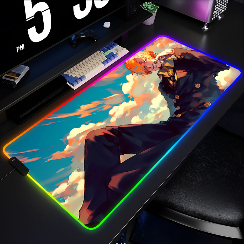 RGB Anime Mouse pad one piece  - Esports Gaming Mouse Pad 评论和价格